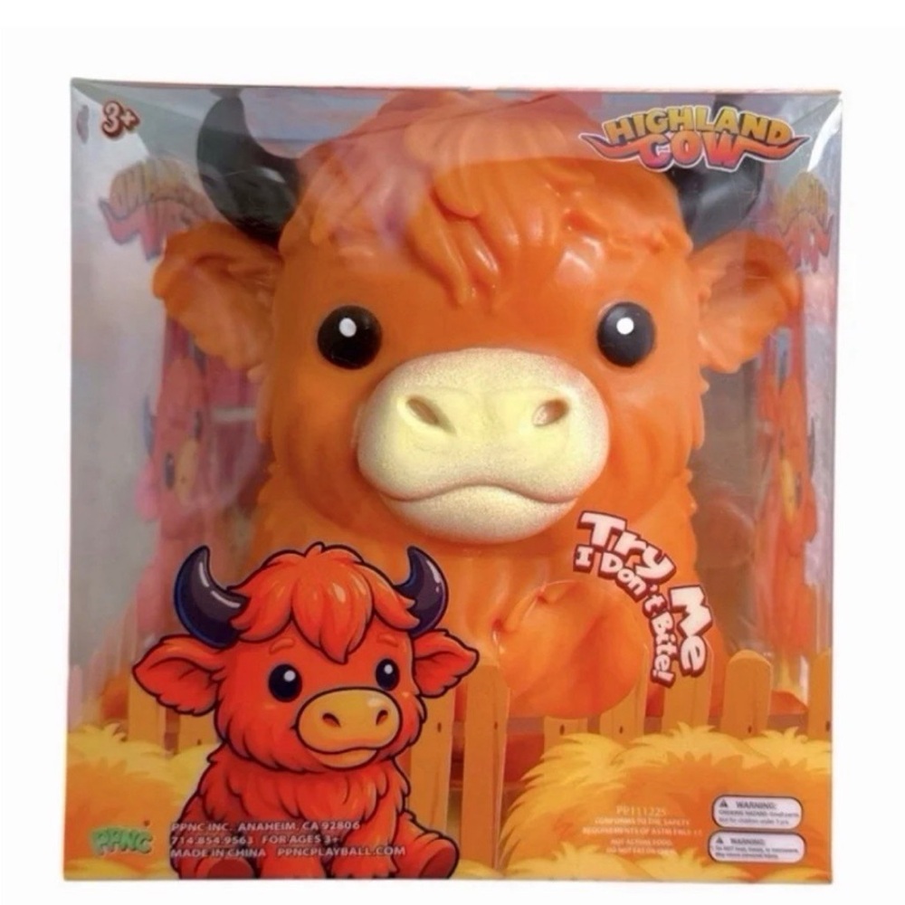 Squishy Squeeze Highland Cow Jumbo Toy - Picture 5 of 5